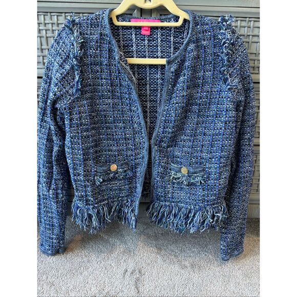 Lilly Pulitzer Simora Cardigan Oyster Bay Exotic Tweed, XS $158 F2 - Picture 3 of 9